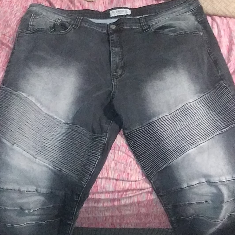 Mens Akademiks black wash jeans big and tall